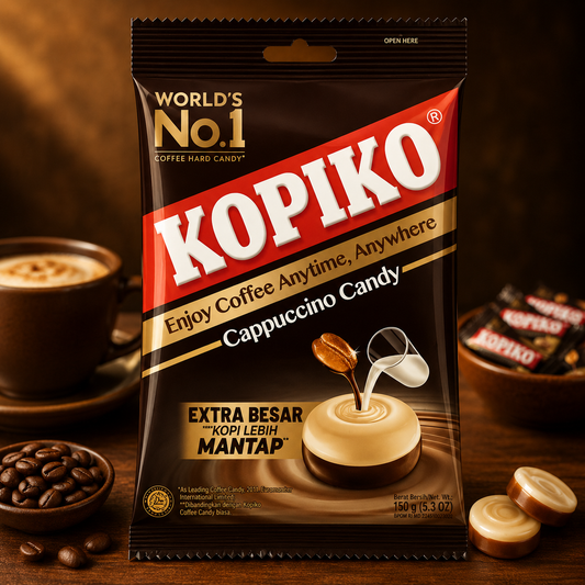 KOPIKO Cappuccino Coffee Candy - World's No 1 Coffee Hard Candy 175g (Imported) (Malaysia)