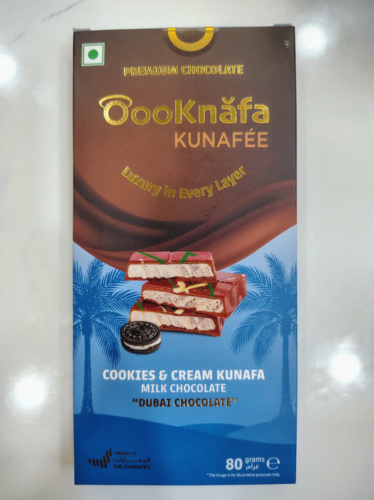 Cookies N Cream Kunafa Chocolate 80 gm (UAE)(Pack of 02)