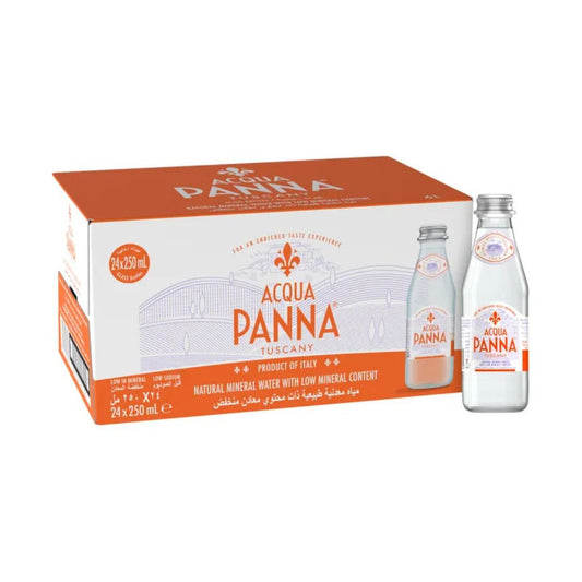 Acqua Panna Natural Spring Water • The Smoothest Taste Toscana, 8.45 fl oz ℮ 250 ml, 24 Pack