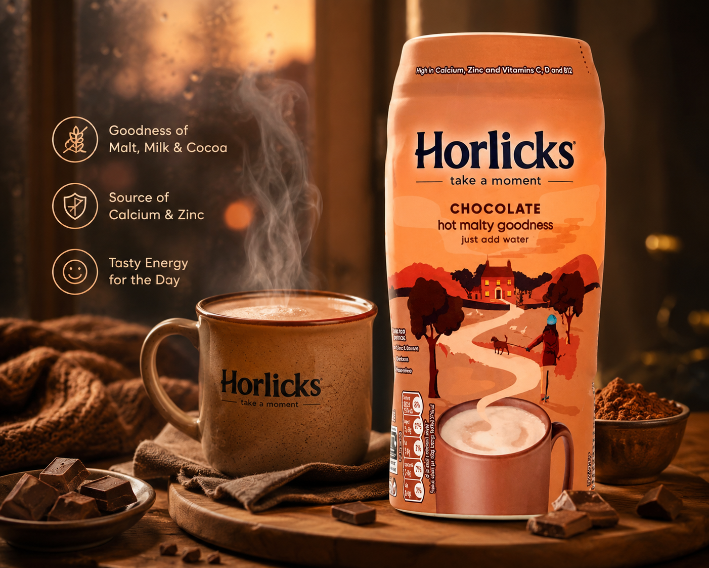 Horlicks Chocolate Hot Malty Goodness
