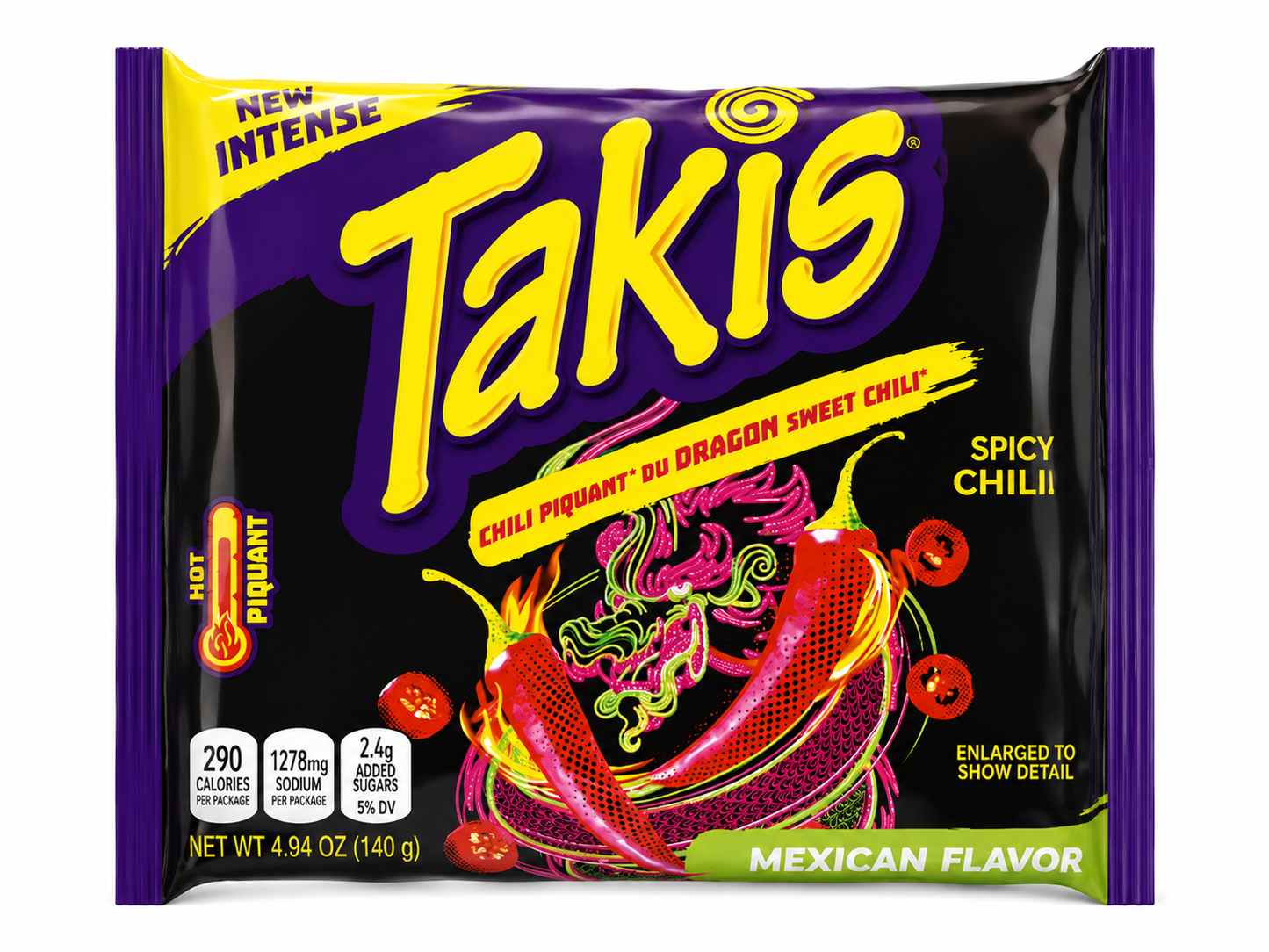Takis's Dragon Sweet Chili Spicy Sweet Chili Piquant Noodles, Mexican Flavor, 140g (Pack of 03)
