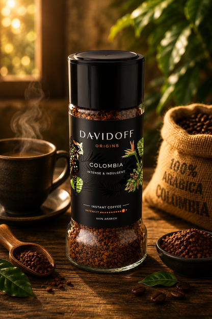 Davidoff Origins Colombia Flavour Instant Coffee, 11/12 Intensity - 100% Arabica - 3.53 Oz 90g (Colombia)