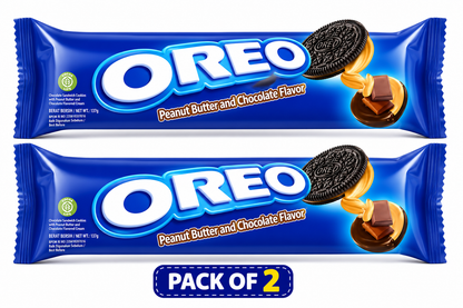 Oreo Peanut Butter & Chocolate Cream Flavoured Sandwich Biscuit (Pack of 02)