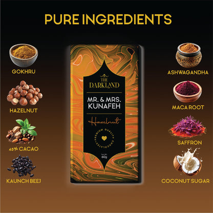 MR. & MRS. Kunafa | Hazelnut Flavour | Aphrodisiac Chocolate Bar