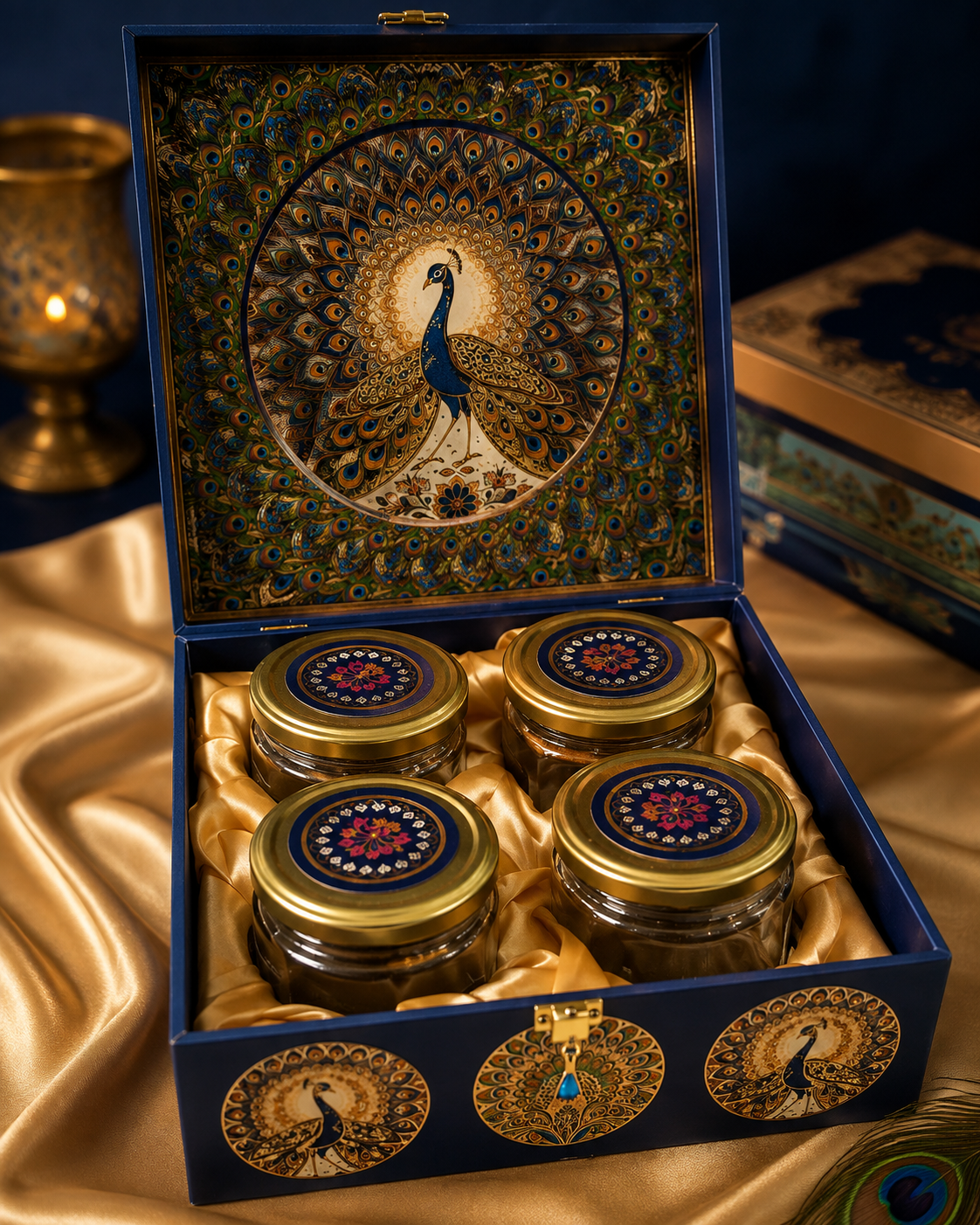 Peacock Majesty Premium Gift Set – 4 Jars (250 g )