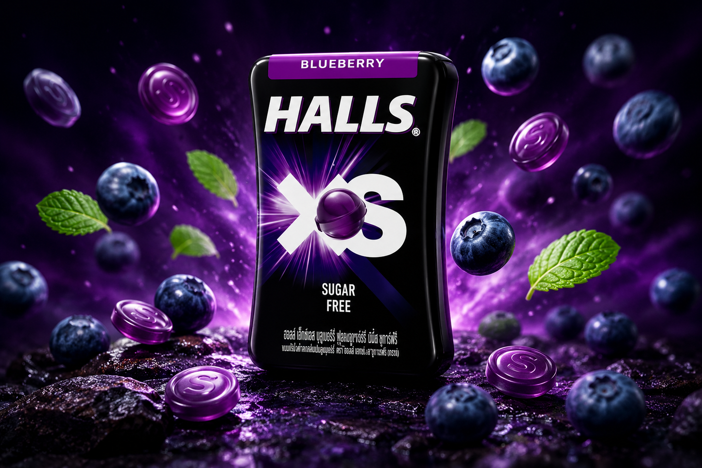 Halls Blueberry Sugar Free Mint (Pack of 03)
