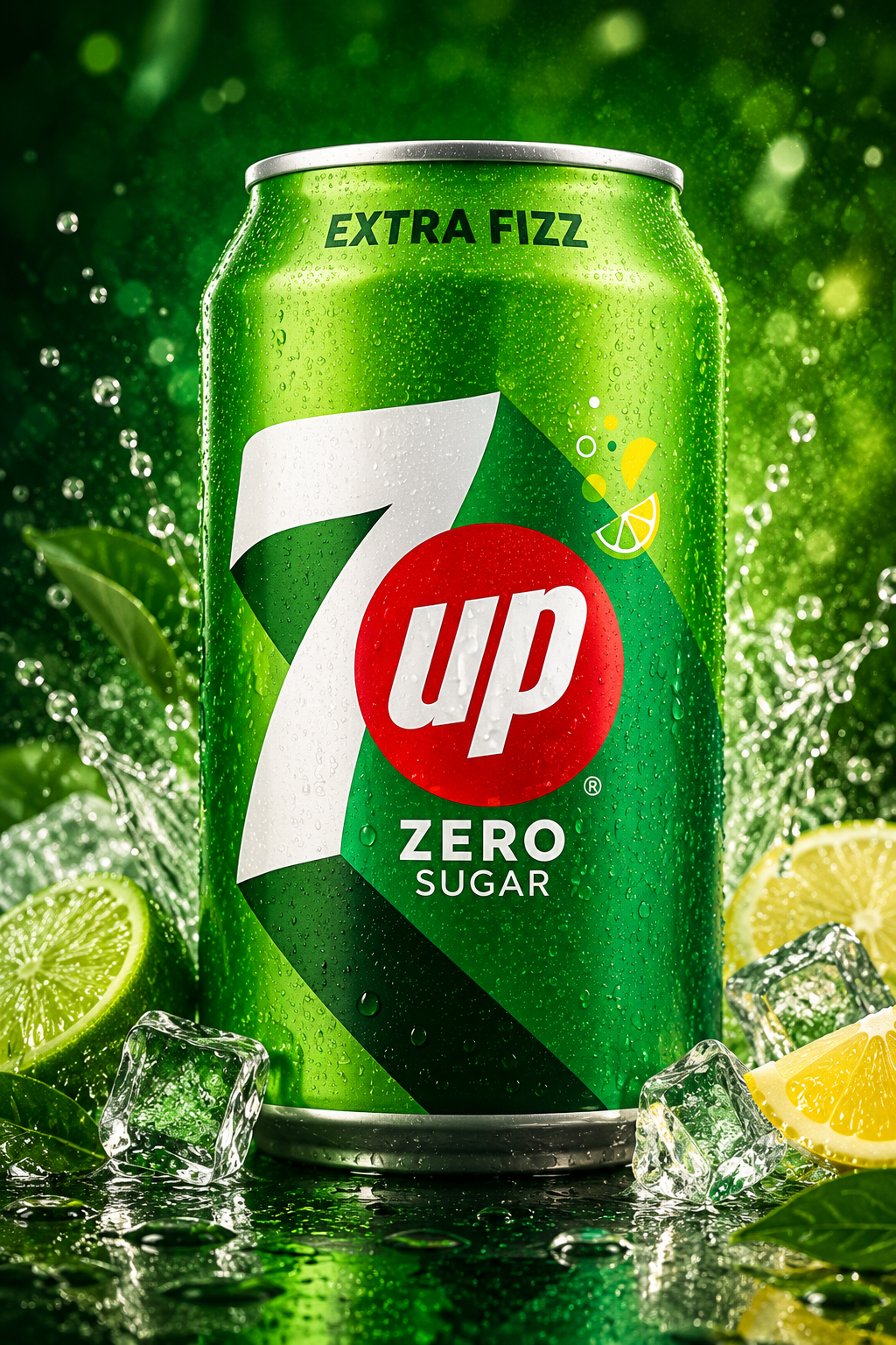 7UP Zero Sugar Lemon Soda, Carbonated Soft Drink, 300mL (Pack of 06) (UAE)