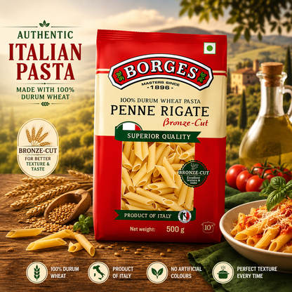 Borges Penne Pasta - 500 gm (Pack of 03) (Italy)