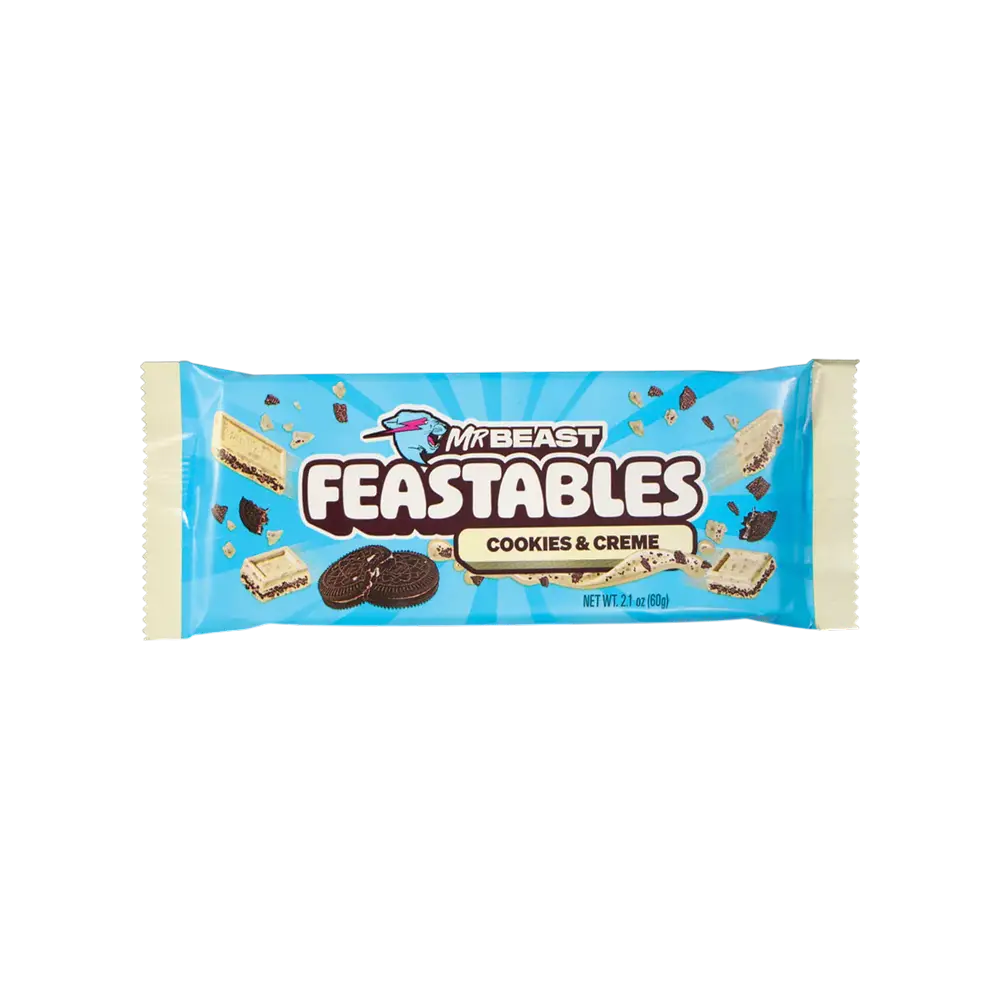 MrBeast's Feastables Cookies & Creme Chocolate Bar 60g (Pack of 02) (USA)