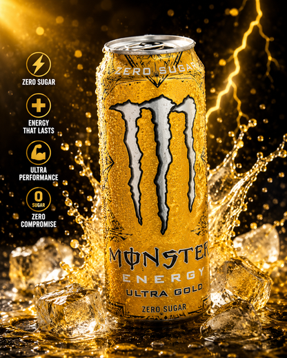 Monster Energy Drink Ultra Golden Paradise Pineapple 500 ml ( Pack of 2)