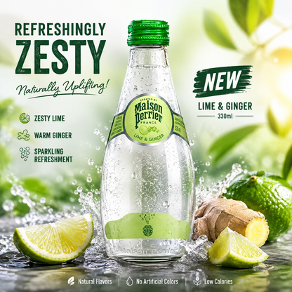Maison Perriers Forever Collection Lime & Ginger (Glass Bottle) 24 x 330ml (France)