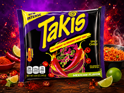 Takis's Dragon Sweet Chili Spicy Sweet Chili Piquant Noodles, Mexican Flavor, 140g