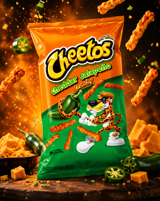 Cheetos Frito-Lay Cheddar Jalapeno Crunchy Pouch, 226.8 G (Pack of 02)