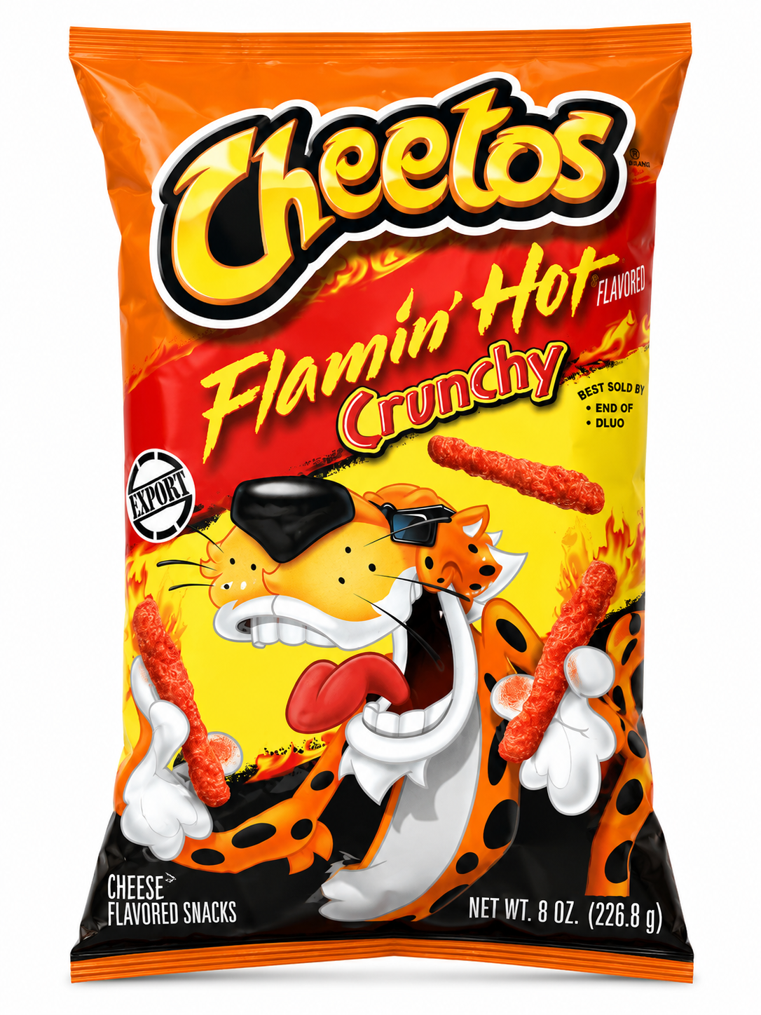Cheetos Flamin Hot Crunchy Snacks - Cheese Flavoured, 226.8g