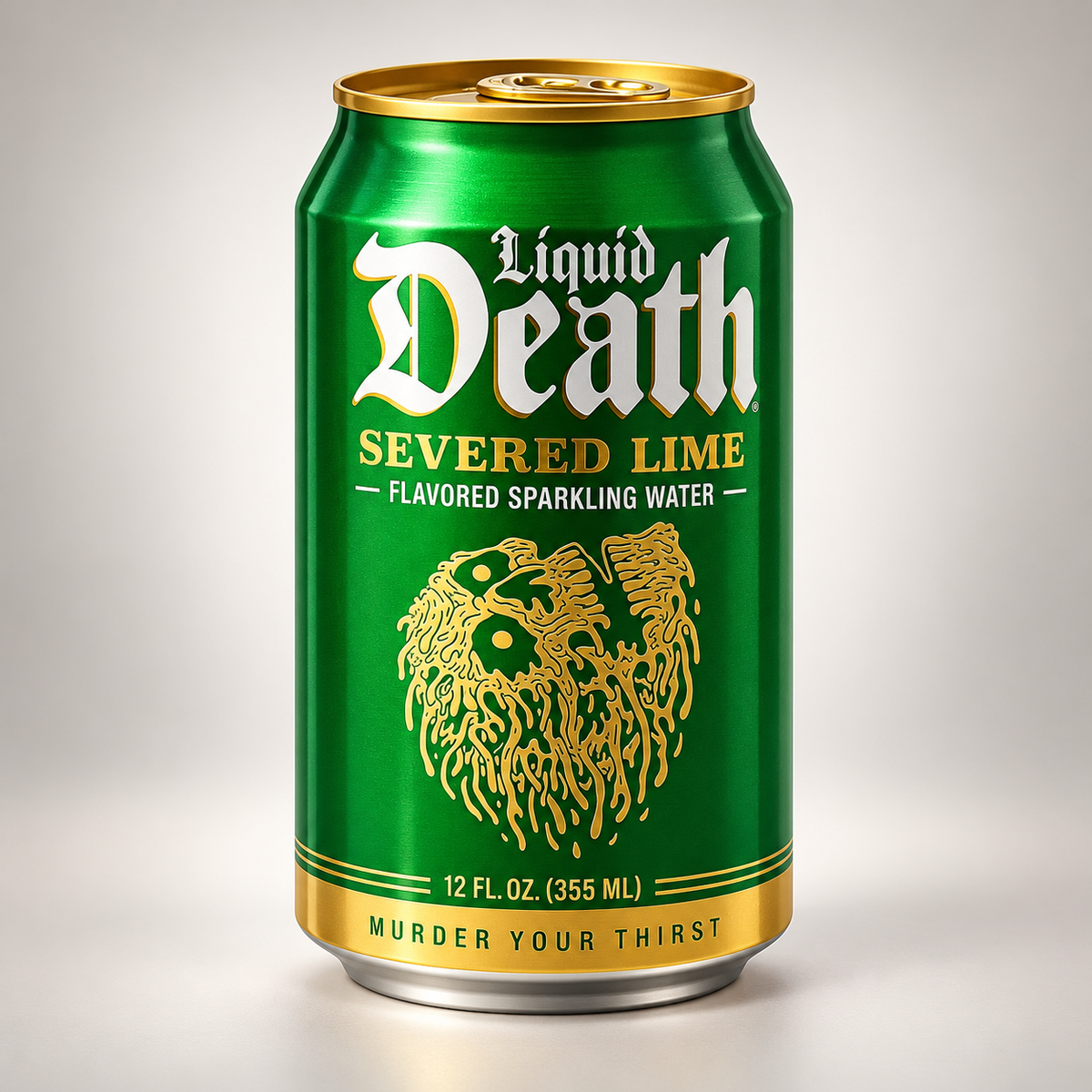 Liquid Death Severed Lime Flavored Sparkling Water – 355 ml (12 fl oz) (Pack of 02) (USA)