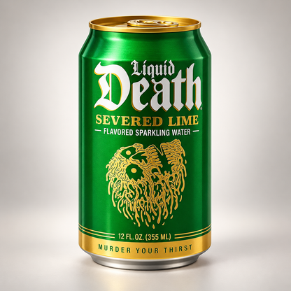 Liquid Death Severed Lime Flavored Sparkling Water – 355 ml (12 fl oz) (Pack of 02) (USA)