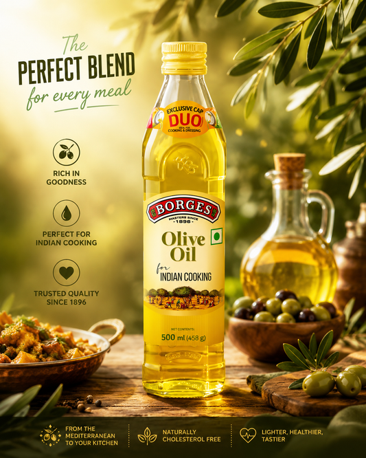 Borges Olive Oil for Indian Cooking - 500 ml (Italy)