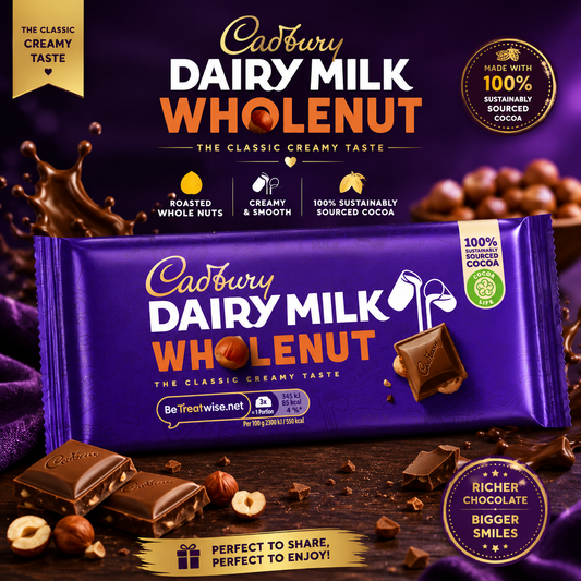 Cadbury Dairy Milk Chocolate With Whole Nuts Bar 180gm (UK)