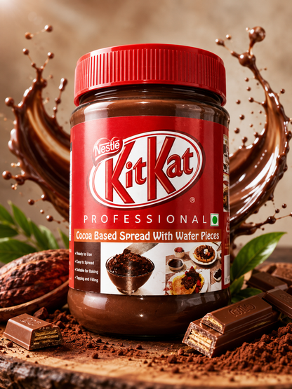 Nestlé KitKat Professional Cocoa Based Spread with Wafer Pieces | Premium Chocolate Spread for Baking, Desserts & Toppings