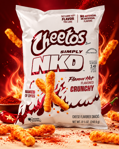 Cheetos Simply NKD Flamin’ Hot Crunchy Cheese Flavored Snacks – 8.5 oz (240.9 g) (USA)