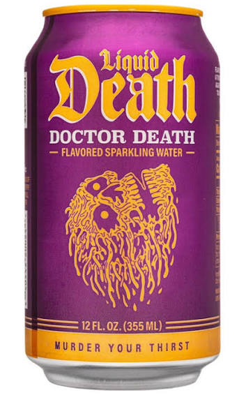 Liquid Death Doctor Death Flavored Sparkling Water – 355 ml (12 fl oz) (Pack of 02) (USA)