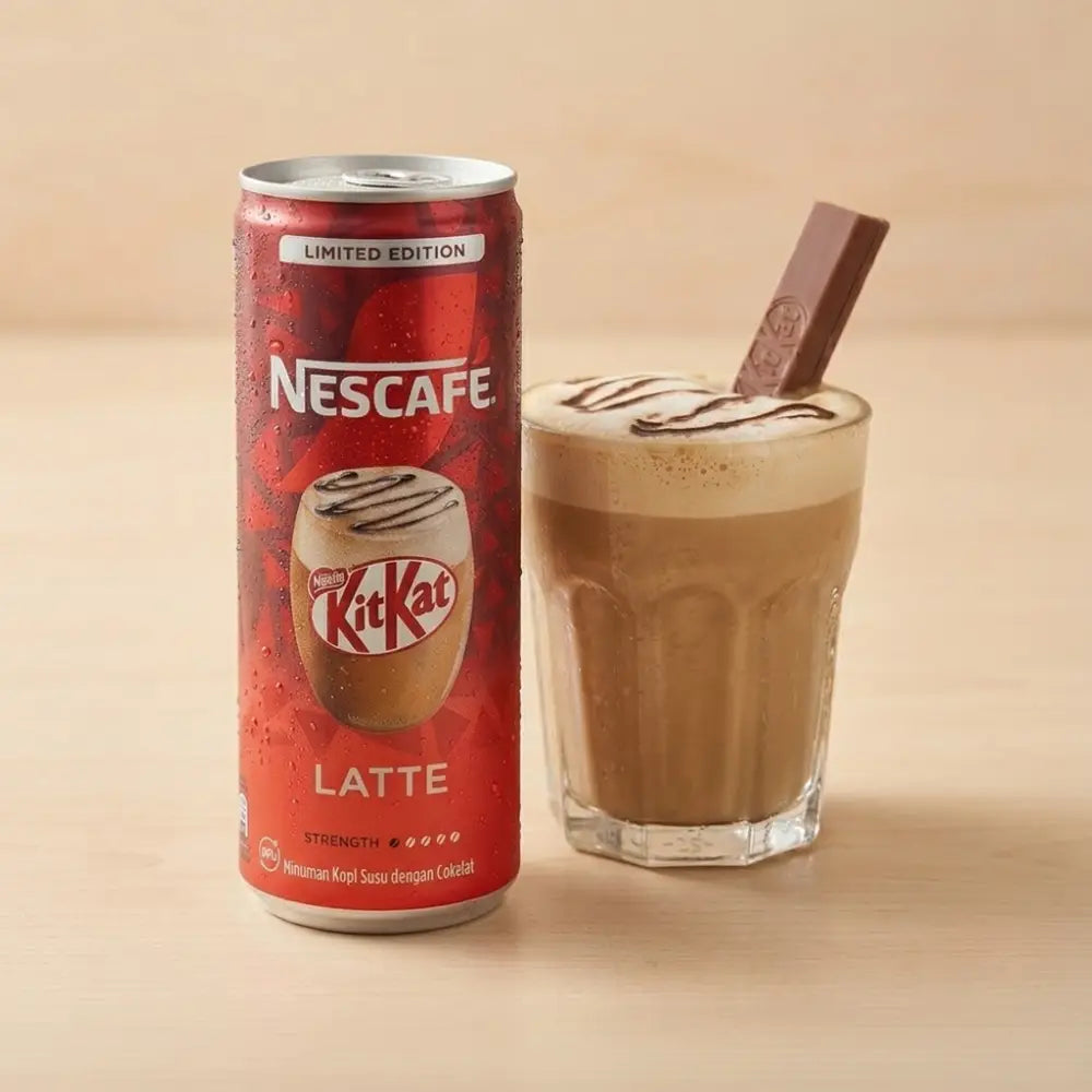 Nescafé KitKat Latte Canned Coffee Drink , Limited Edition, 220Ml (Pack of 2 ) (Malaysia)