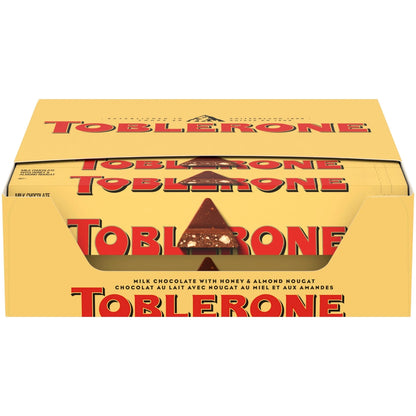 Toblerones Milk Chocolate with Honey & Almond Nougat, 20 x 100g, ( Pack Of 20 ) ( Switzerland )