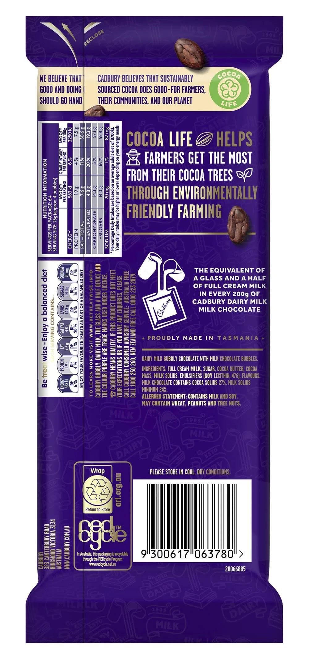 Cadbury Bubbly 87 gm (UK) (Pack of 02)