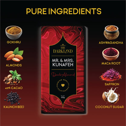 MR. & MRS. Kunafa | Dark Almond Flavour | Aphrodisiac Chocolate Bar