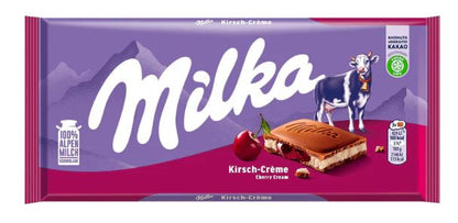 Milka Cherry Cream milk chocolate bar, 100 g ( pack of 2)